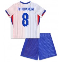 Echipament fotbal Franţa Aurelien Tchouameni #8 Tricou Deplasare European 2024 pentru copii maneca scurta (+ Pantaloni scurti)